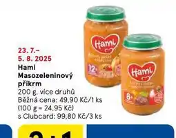 Tesco Hami masozeleninový příkrm nabídka