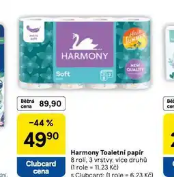 Tesco Harmony toaletní papír nabídka