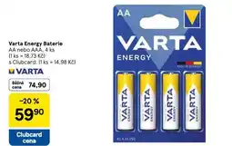 Tesco Varta energy baterie nabídka