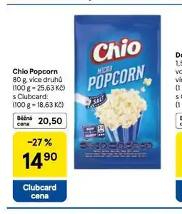 Tesco Chio popcorn nabídka