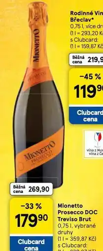 Tesco Mionetto ptrosecco doc treviso brut nabídka