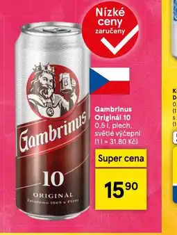 Tesco Pivo gambrinus originál 10 nabídka