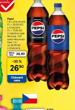 Tesco Pepsi, mirinda, 7up, mountain dew nabídka
