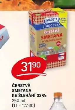 Flop ČERSTVÁ SMETANA KE ŠLEHÁNÍ 33% 250 ml nabídka