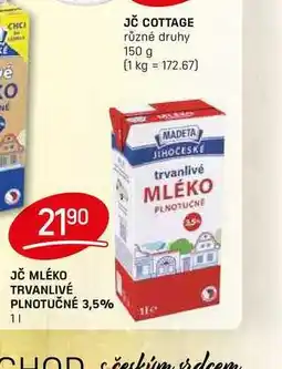 Flop JČ MLÉKO TRVANLIVÉ PLNOTUČNÉ 3,5% 1l nabídka