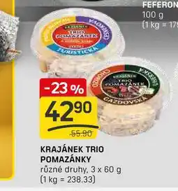 Flop KRAJÁNEK TRIO POMAZÁNKY různé druhy, 3 x 60 g nabídka