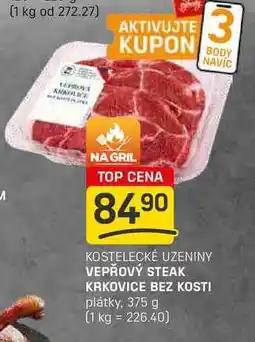 Flop VEPŘOVÝ STEAK KRKOVICE BEZ KOSTI plátky, 375 g nabídka