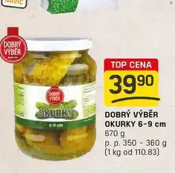 Flop DOBRÝ VÝBĚR OKURKY 6-9 cm 670 g p. p. 350-360 g nabídka