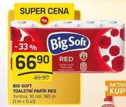 Flop BIG SOFT TOALETNÍ PAPÍR RED 3vrstvý, 10 rolí, 165 m nabídka