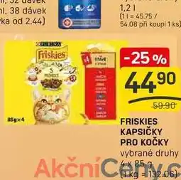 Flop FRISKIES KAPSIČKY PRO KOČKY vybrané druhy 4x85g nabídka