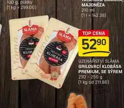 Flop GRILOVACÍ KLOBÁSA PREMIUM, SE SÝREM 230 - 250 g nabídka