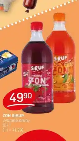 Flop ZON SIRUP vybrané druhy 0,7l nabídka