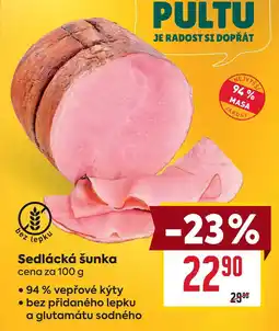 Billa Sedlácká šunka cena za 100 g nabídka