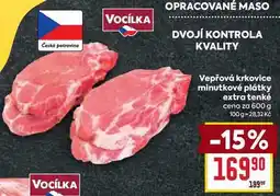 Billa Vepřová krkovice minutkové plátky extra tenké cena za 600 g nabídka