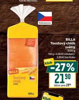 Billa BILLA Toustový chléb světlý 500 g nabídka
