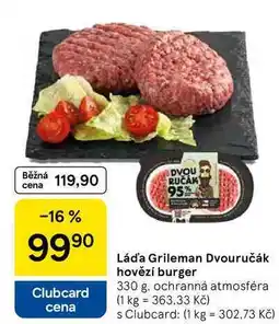Tesco Láďa Grileman Dvouručák hovězí burger, 330 g nabídka