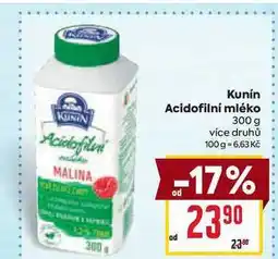 Billa Kunín Acidofilní mléko 300 g nabídka