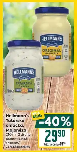 Billa Hellmann's Tatarská omáčka, Majonéza 210 ml nabídka