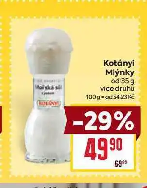 Billa Kotányi Mlýnky od 35 g nabídka