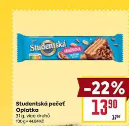 Billa Studentská pečeť Oplatka 31 g nabídka