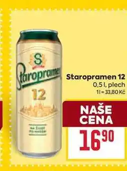 Billa Staropramen 12 0,51, plech nabídka