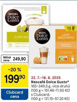 Tesco Nescafé Dolce Gusto, 165-349.5 g, více druhů nabídka
