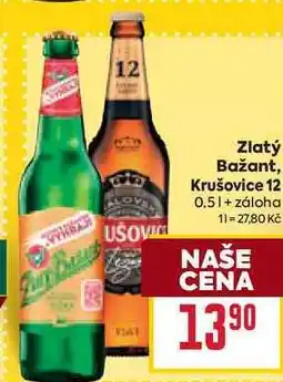 Billa Zlatý Bažant, Krušovice 12 0,5l nabídka