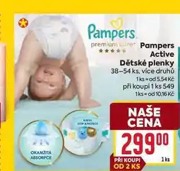 Billa Pampers Active Dětské plenky 38-54 ks nabídka