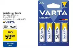 Tesco Varta Energy Baterie AA nebo AAA, 4 ks nabídka