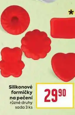 Billa Silikonové formičky na pečení různé druhy sada 3 ks nabídka