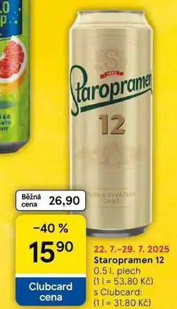 Tesco Staropramen 12, 0.5 l nabídka