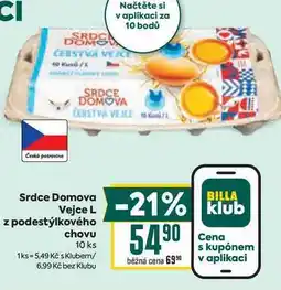 Billa Srdce Domova Vejce L z podestýlkového chovu 10 ks nabídka