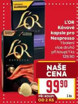 Billa L'OR Kávové kapsle pro Nespresso 1 balení nabídka