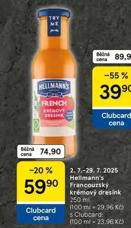 Tesco Hellmann's Francouzský krémový dresink, 250 ml nabídka