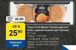 Tesco Tesco Grill Master Hamburgerové bulky sypané sezamovými semeny, 6x 53 g nabídka