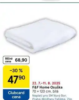 Tesco F&F Home Osuška 70 x 120 cm, bílá nabídka