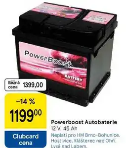 Tesco Powerboost Autobaterie 12 V. 45 Ah nabídka