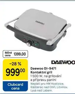 Tesco Daewoo DI-9471 Kontaktní gril, 1500 W, na grilování a přípravu panini nabídka