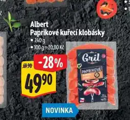 Albert Albert Paprikové kuřecí klobásky 240g nabídka