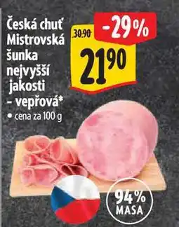 Albert Česká chuť Mistrovská šunka nejvyšší jakosti 100 g nabídka