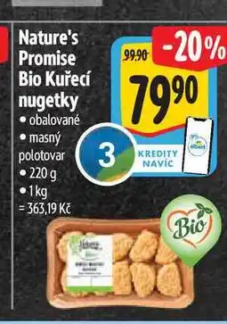 Albert Nature's Promise Bio Kuřecí nugetky 220 g nabídka