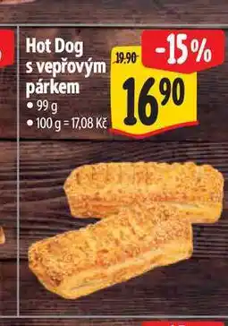 Albert Hot Dog s vepřovým párkem 99 g nabídka