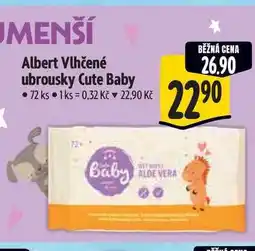 Albert Albert Vlhčené ubrousky Cute Baby 72 ks nabídka