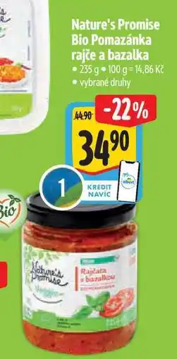 Albert Nature's Promise Bio Pomazánka rajče a bazalka 235 g nabídka