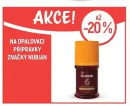 Globus Na opalovací přípravky značky Nubian nabídka