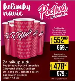Jip Poděbradka Poctivá limonáda různé druhy 50 l chmelová 30 l nabídka