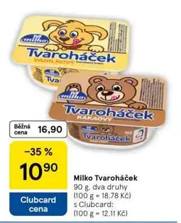 Tesco Milko Tvaroháček nabídka