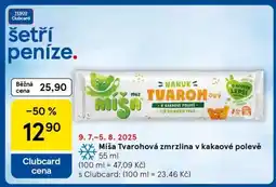 Tesco Míša Tvarohová Zmrzlina v kakaové polevě nabídka
