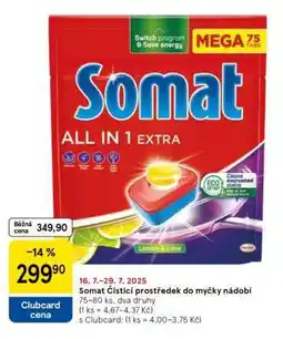 Tesco Somat Čisticí prostředek do myčky nádobí nabídka