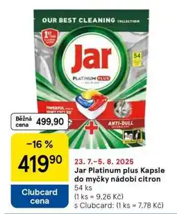 Tesco Jar Platinum Plus Kapsle do myčky nádobí citron nabídka